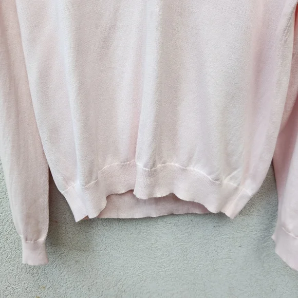 Vintage BROOKS BROTHERS Sweater Men's Medium Pink 100% Sea Cotton Tennis Golf - Picture 10 of 12